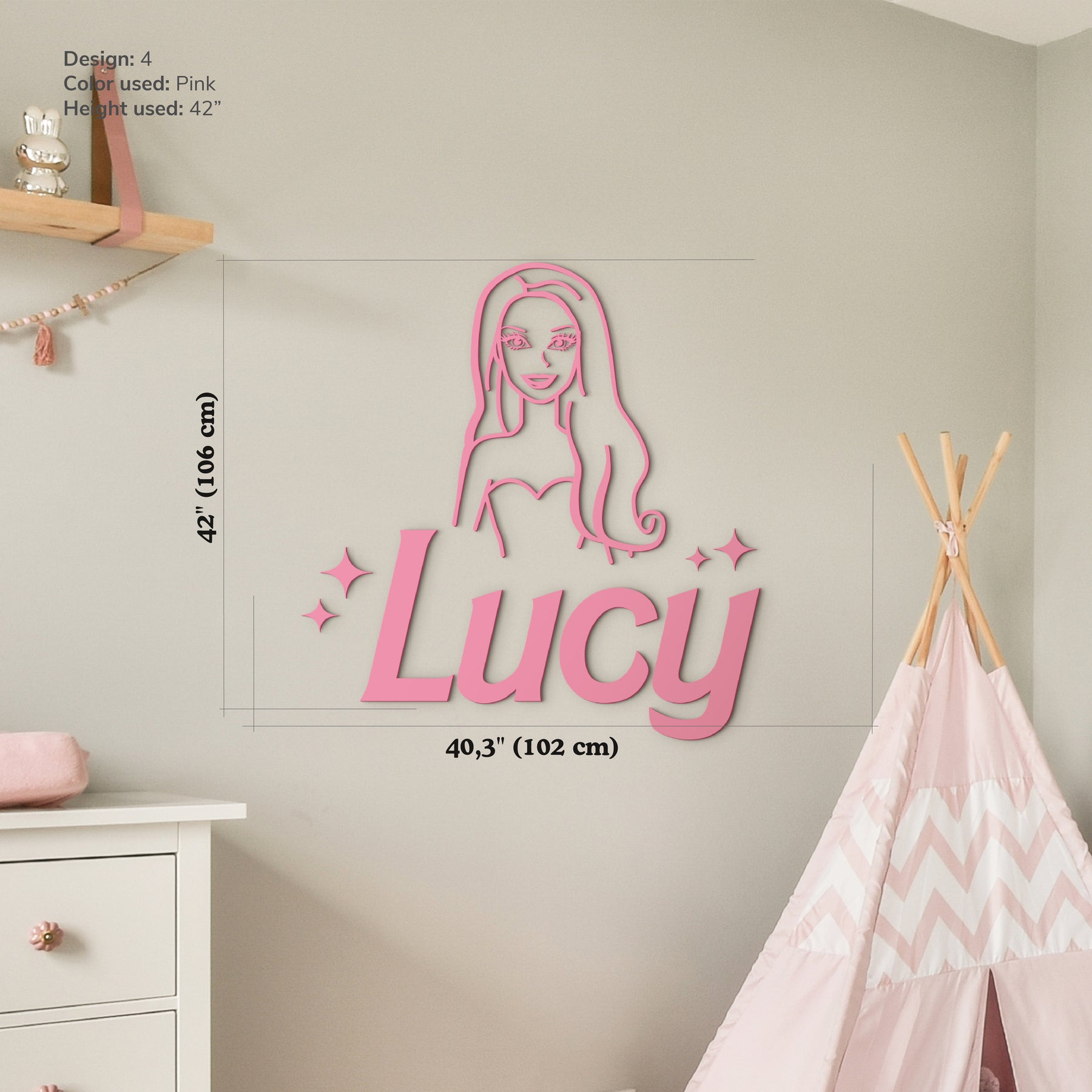 Buy Personalized Barbie wooden name sign online
