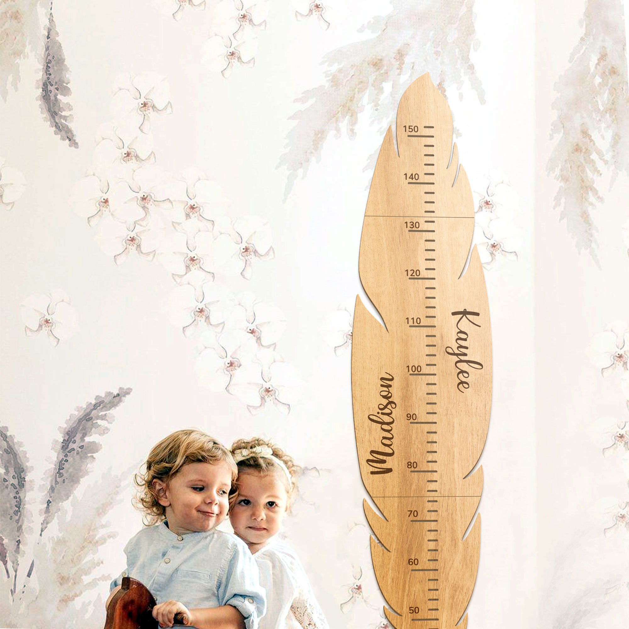 Personalized Wooden Ruler Growth Chart for Kids, Custom Name Growth Chart  Wall Hanging Decor for Baby Boy and Girl, Large Family Measuring Board  Wood