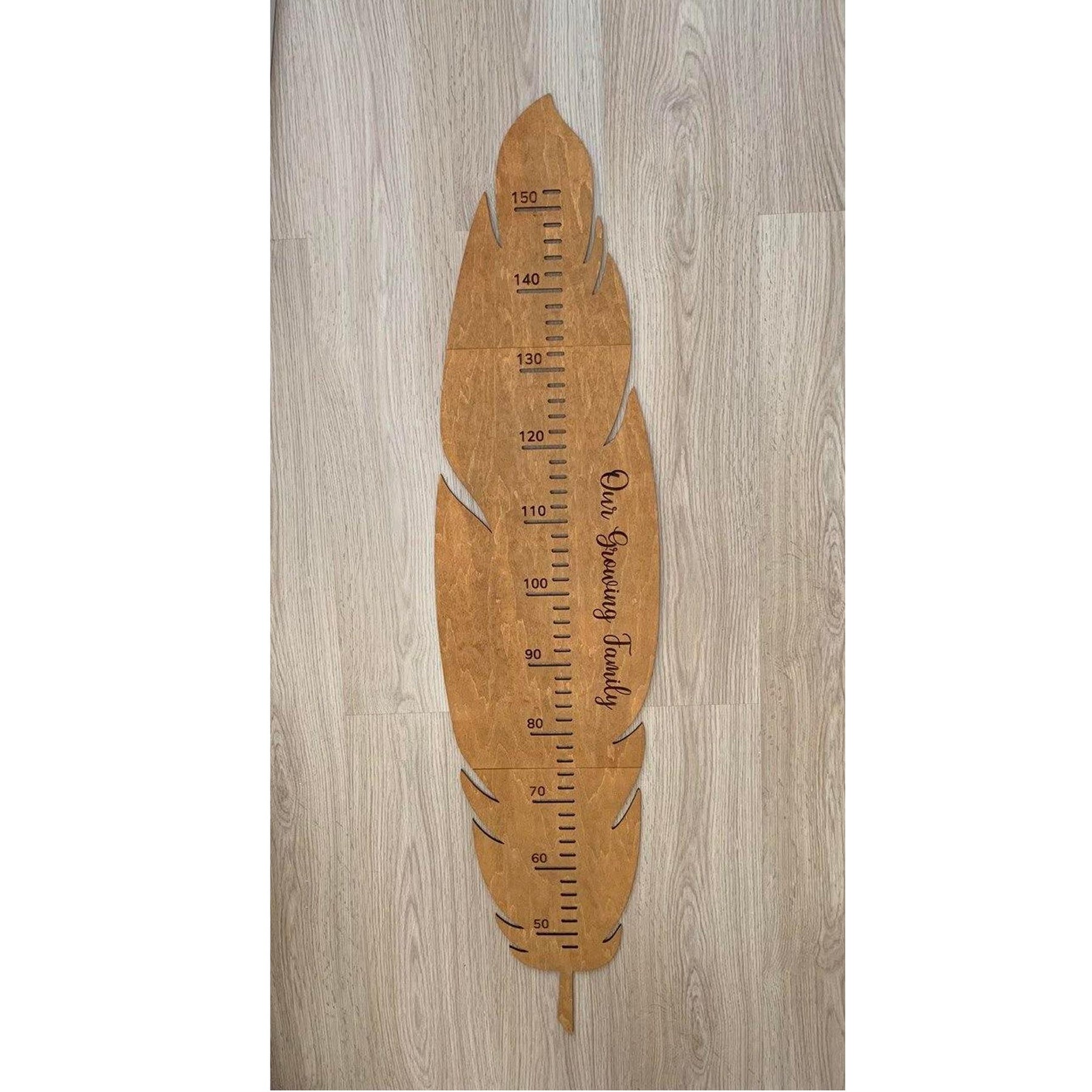Wooden Feather Shaped Growth Chart
